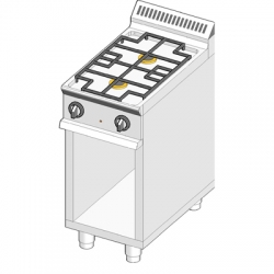 Cucina a Gas due fuochi vano a giorno Dimensioni L40xP90xH90 